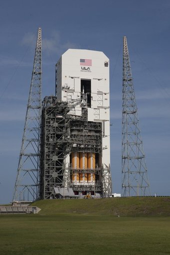 The Doors are Opened Showing Orion and Delta IV