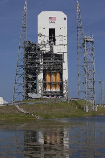 The Doors are Opened Showing Orion and Delta IV