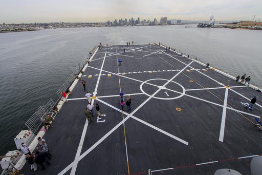 USS Anchorage Leaves Port for Launch of Orion