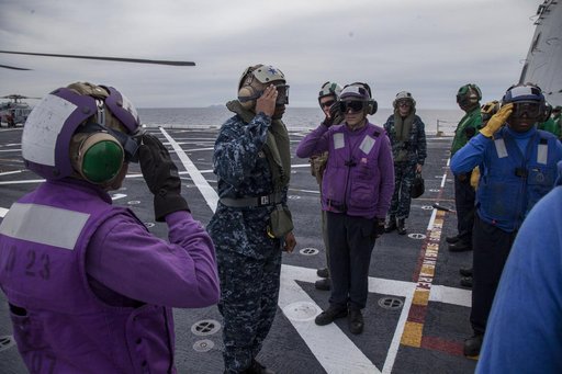 USS Anchorage Leaves Port for Launch of Orion