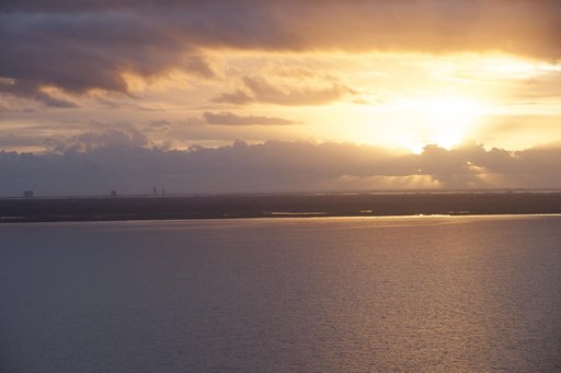 Aerials of Orion on Launch Pad 37 from Helicopter