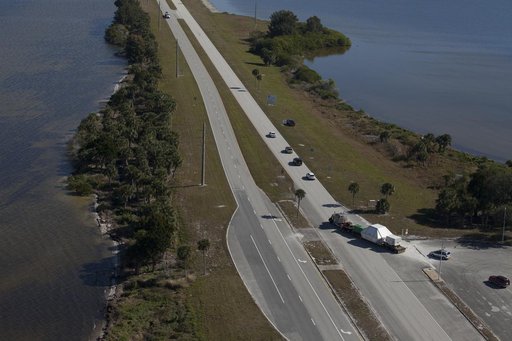 Aerial of the Orion EFT-1 Arrival at KSC