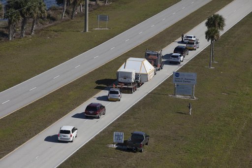 Aerial of the Orion EFT-1 Arrival at KSC