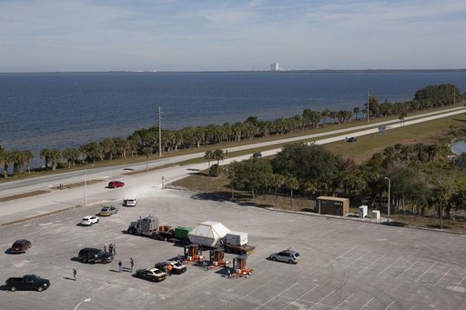 Aerial of the Orion EFT-1 Arrival at KSC