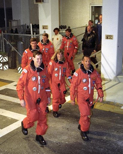 STS-60 crew walkout from O&C