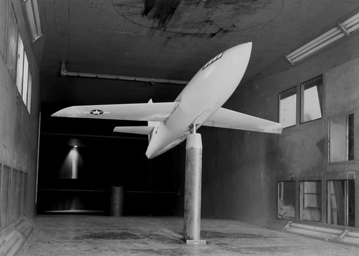 Bell X-1 Research Model on Single Support Strut in 7 x 10 Foot Wind Tunnel