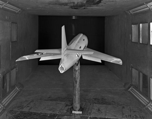 Bell X-1 Research Model on Single Support Strut in 7 x 10 Foot Wind Tunnel