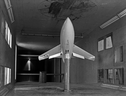 Bell X-1 Research Model on Single Support Strut in 7 x 10 Foot Wind Tunnel