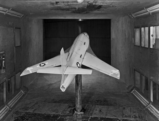 Bell X-1 Research Model on Single Support Strut in 7 x 10 Foot Wind Tunnel