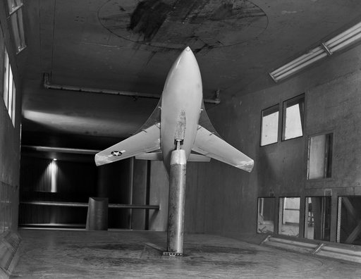 Bell X-1 Research Model on Single Support Strut in 7 x 10 Foot Wind Tunnel