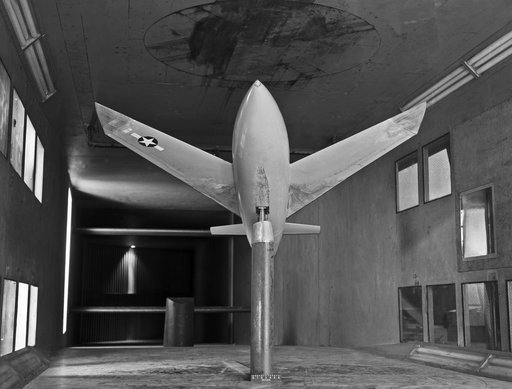 Bell X-1 Research Model on Single Support Strut in 7 x 10 Foot Wind Tunnel