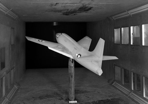 Bell X-1 Research Model on Single Support Strut in 7 x 10 Foot Wind Tunnel