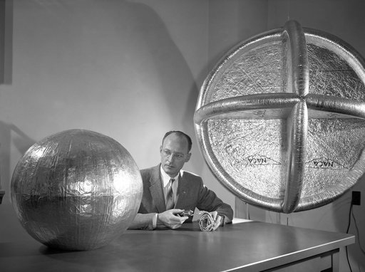 Engineer W.J. O'Sullivan, Jr. with 20 Inch Subsatellite