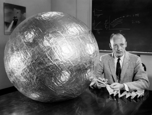 Engineer W.J. O'Sullivan, Jr. with 30 Inch Subsatellite