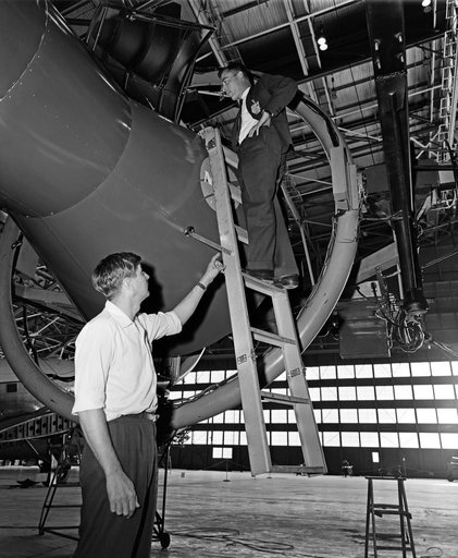 John W. Young in Rendezvous Docking Simulator