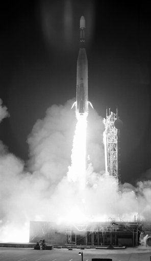 Liftoff of Lunar Orbiter III from Complex 13.