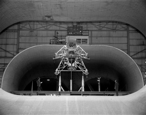 Lunar Excursion Model in Full Scale Wind Tunnel.  Apollo Project. Bell Lunar Landing Training Vehicle (LLTV)