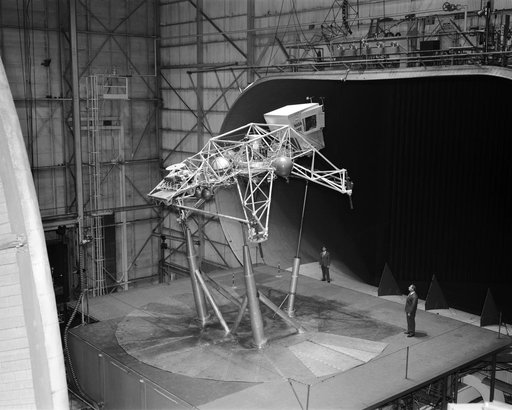 Lunar Excursion Model in Full Scale Wind Tunnel.  Apollo Project. Bell Lunar Landing Training Vehicle (LLTV)