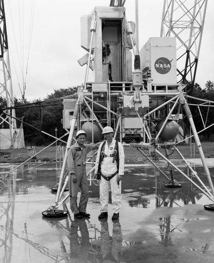 Astronauts Conrad and Bean at Lunar Landing Research Facility