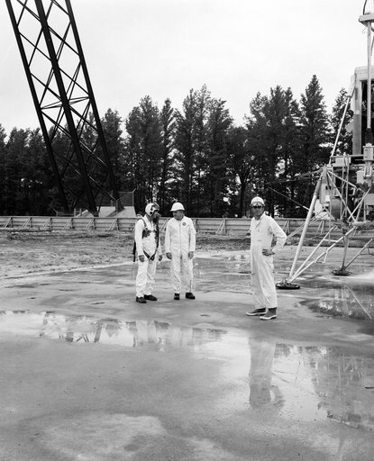 Astronauts Conrad and Bean at Lunar Landing Research Facility