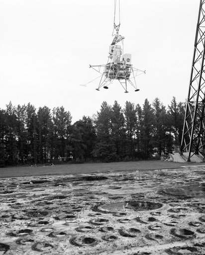 Astronauts Conrad and Bean at Lunar Landing Research Facility