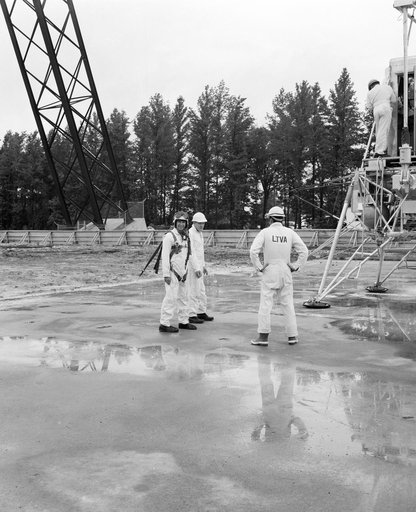 Astronauts Conrad and Bean at Lunar Landing Research Facility