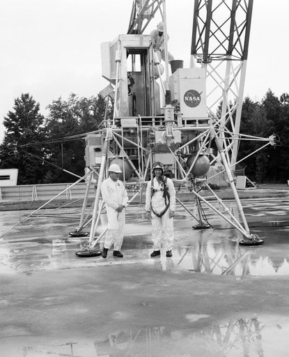 Astronauts Conrad and Bean at Lunar Landing Research Facility