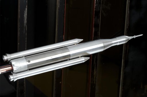 0.4% Scale (SLS) Space Launch System Model Test In NASA LaRC Uni