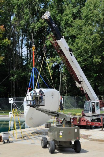 Orion SPLASH BTA Phase 2 Vertical Tests 9: at NASA Langley Resea