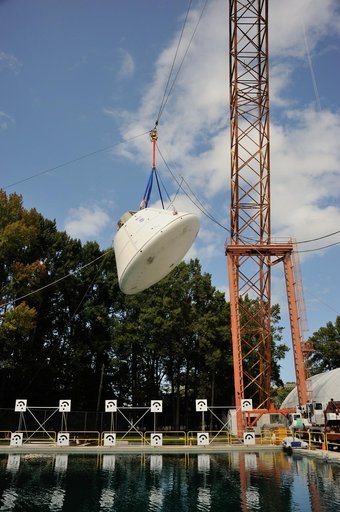 Orion SPLASH BTA Phase 2 Vertical Tests 9: at NASA Langley Resea