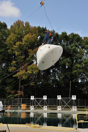 Orion SPLASH BTA Phase 2 Vertical Tests 9: at NASA Langley Resea