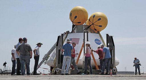 Fit check on the Orion Crew Module at NASA Langley