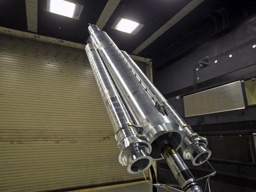 Model of the Space Launch System for the Orion Space Capsule is