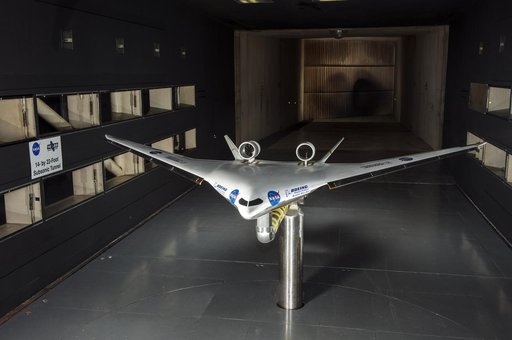 5.75% Scale Boeing BWB-0009G Model in NASA Langley 14x22 Foot Tu