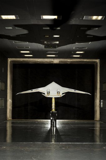 5.75% Scale Boeing BWB-0009G Model in NASA Langley 14x22 Foot Tu
