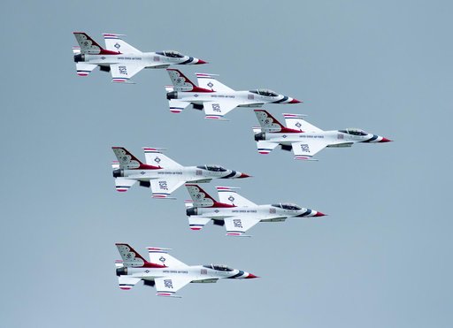 U.S. Air Force Thunderbirds Flying Over LaRC