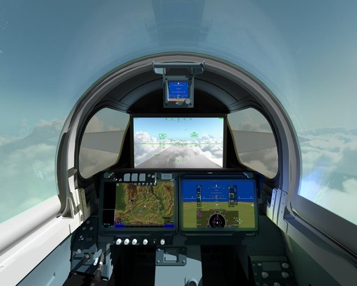 NASA artist concept of the eXternal Vision System that will be used for the X-59 Quiet SuperSonic Technology aircraft.