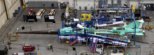 Overhead Image of NASA’s X-59 in Construction
