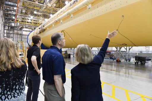 NASA Administrator Tours Michoud Assembly Facility, Highlighting Space Launch System Rocket Progress