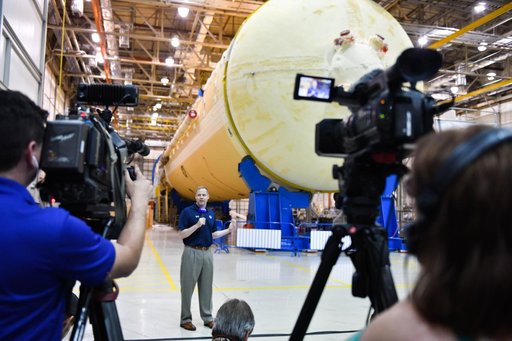 NASA Administrator Tours Michoud Assembly Facility, Highlighting Space Launch System Rocket Progress