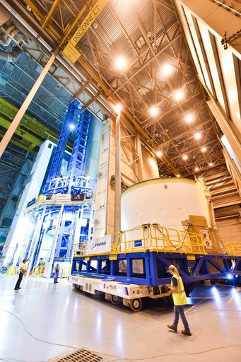 Engine Section for NASA’s SLS Rocket Moved for Final Integration