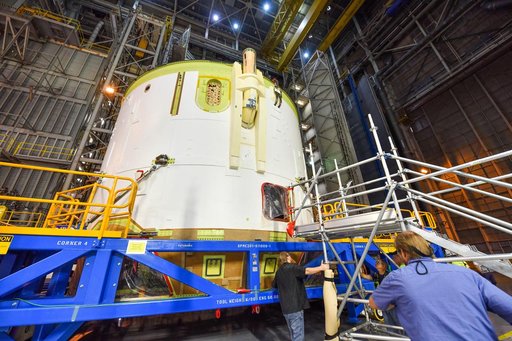 Engine Section for NASA’s SLS Rocket Moved for Final Integration