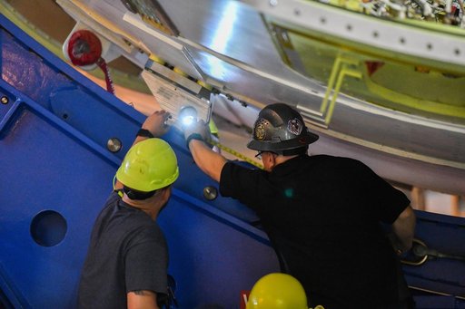 Engine Section for NASA’s SLS Rocket Prepared for Joining to Rest of Stage
