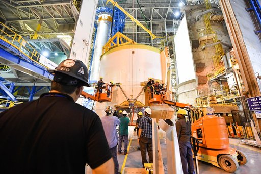 Engine Section for NASA’s SLS Rocket Prepared for Joining to Rest of Stage