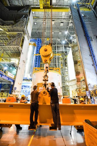 Engine Section for NASA’s SLS Rocket Prepared for Joining to Rest of Stage