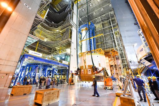 Engine Section for NASA’s SLS Rocket Prepared for Joining to Rest of Stage