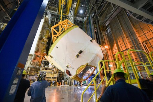 Engine Section for NASA’s SLS Rocket Prepared for Joining to Rest of Stage