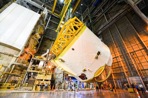 Engine Section for NASA’s SLS Rocket Prepared for Joining to Rest of Stage