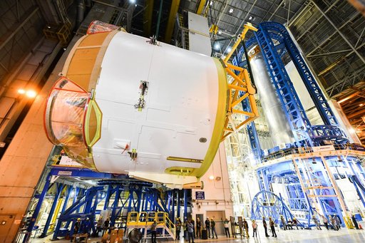 Engine Section for NASA’s SLS Rocket Prepared for Joining to Rest of Stage