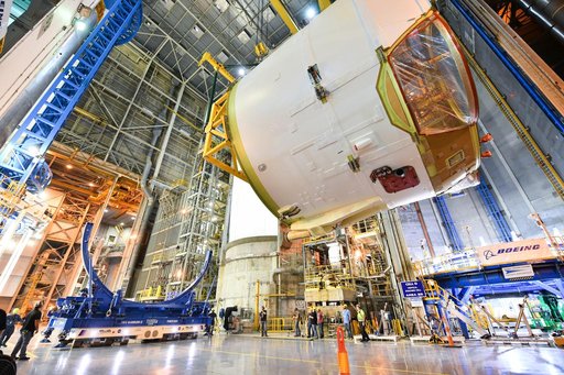 Engine Section for NASA’s SLS Rocket Prepared for Joining to Rest of Stage